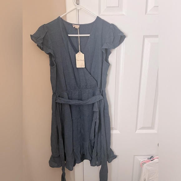 New-tags attached, never worn ruffle wrap dress - Picture 1 of 2